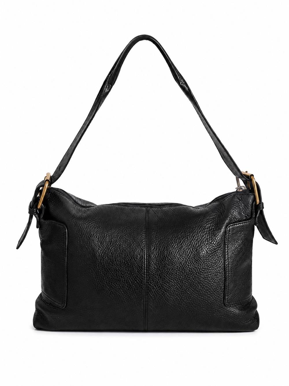 HOBO Black Pebbled Leather Zip Top Shoulder Bag Soft Leather Purse - Picture 2 of 11